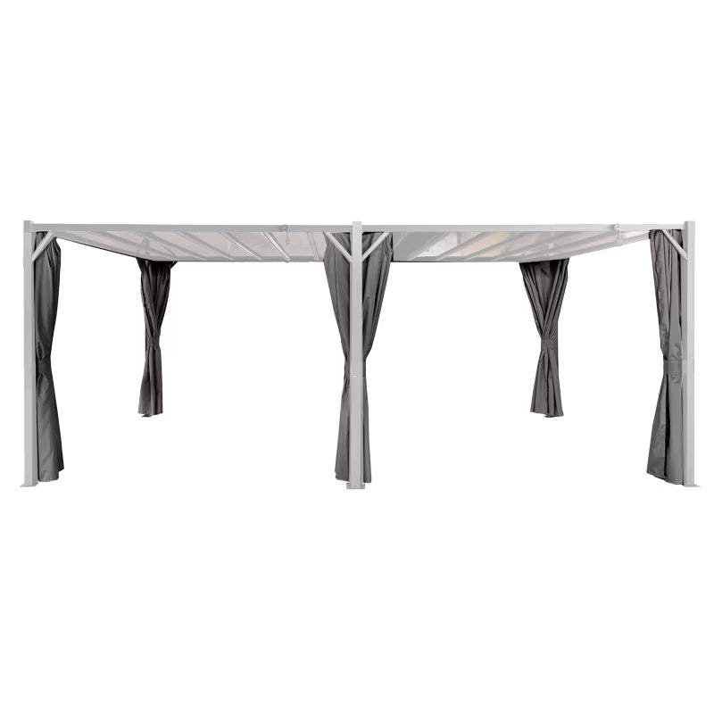 Havepergola 3x6 m Gråbrun med Lameltag
