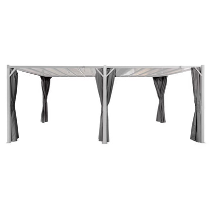 Havepergola 3x6 m Gråbrun med Lameltag