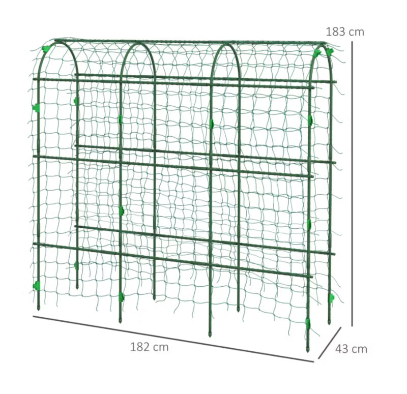 Havepergola 43x182x183 cm Grøn Stål