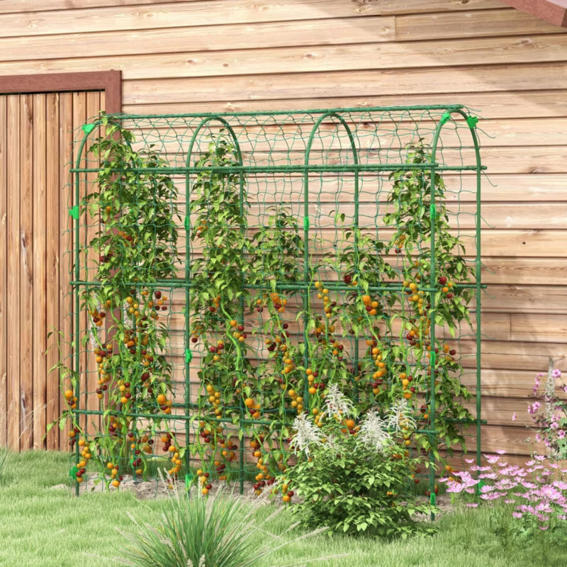 Havepergola 43x182x183 cm Grøn Stål