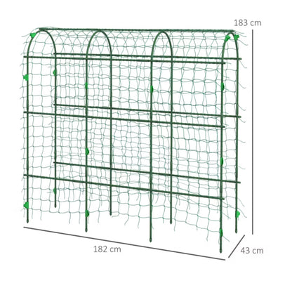 Havepergola 43x182x183 cm Grøn Stål