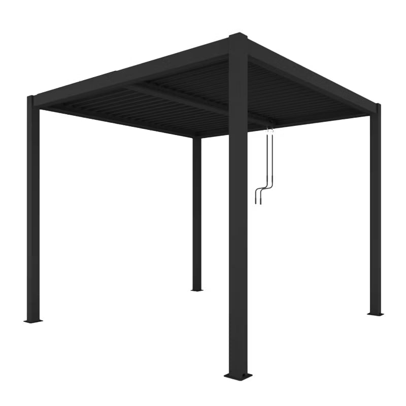 Havepergola 4x4 m Aluminium Antracit med LED