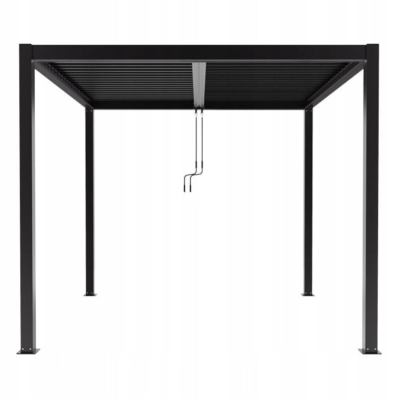Havepergola 4x4 m Antracit Aluminium med LED