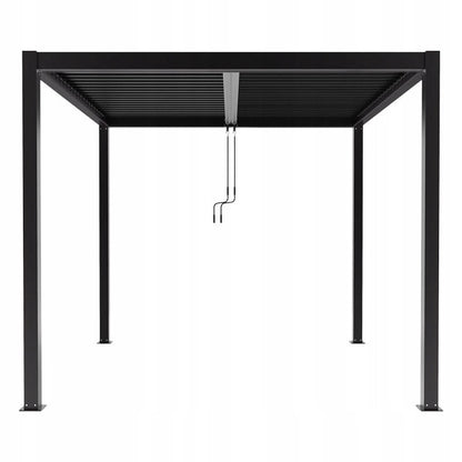 Havepergola 4x4 m Antracit Aluminium med LED