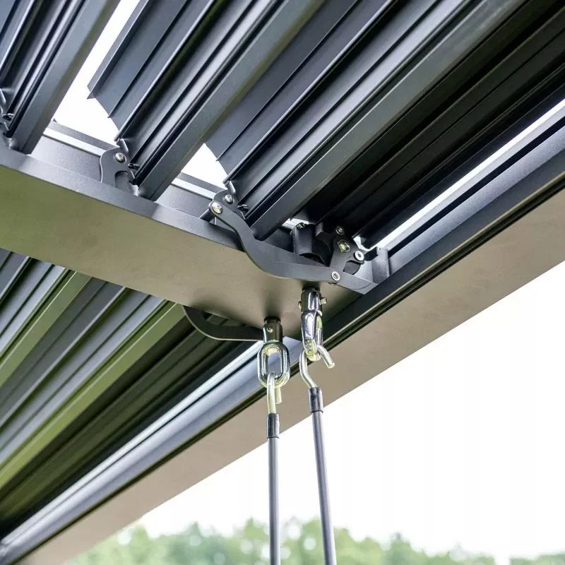 Havepergola 4x4 m Antracit Aluminium med LED