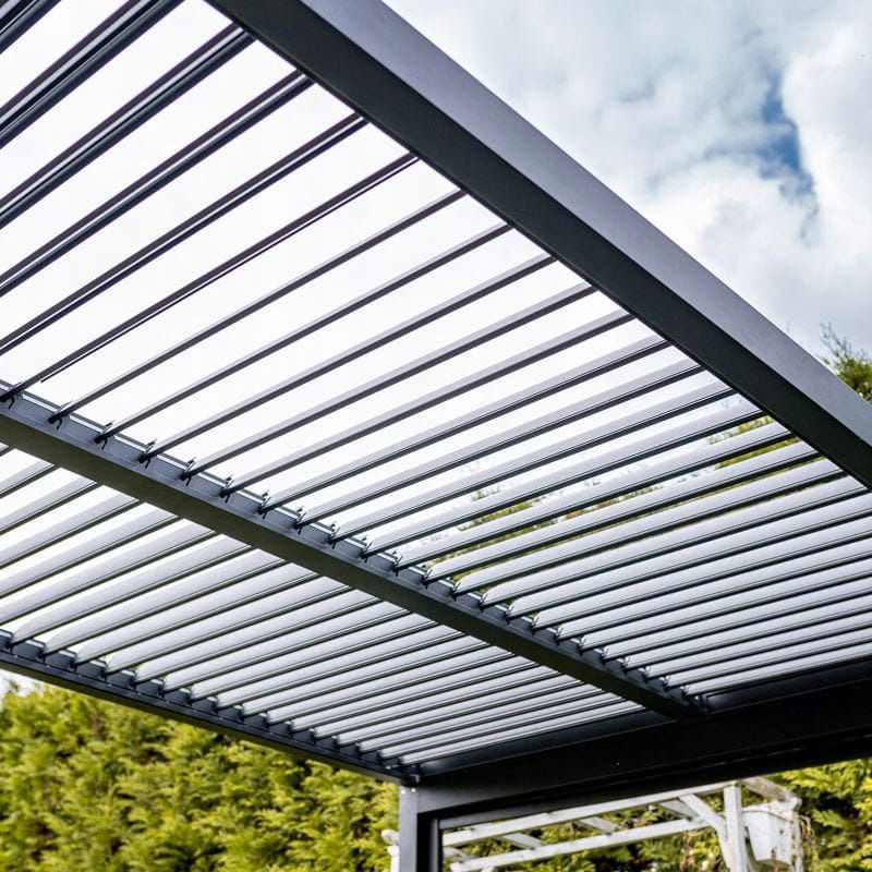 Havepergola 4x4 m Antracit Aluminium med LED