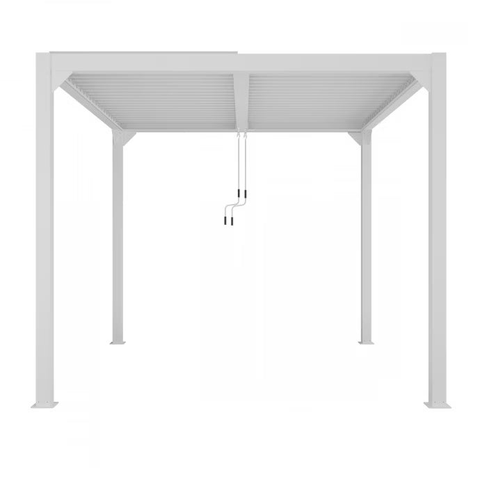 Havepergola 4x4 m Hvid Aluminium med LED