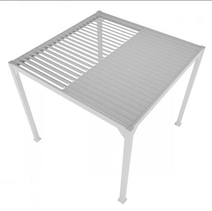 Havepergola 4x4 m Hvid Aluminium med LED