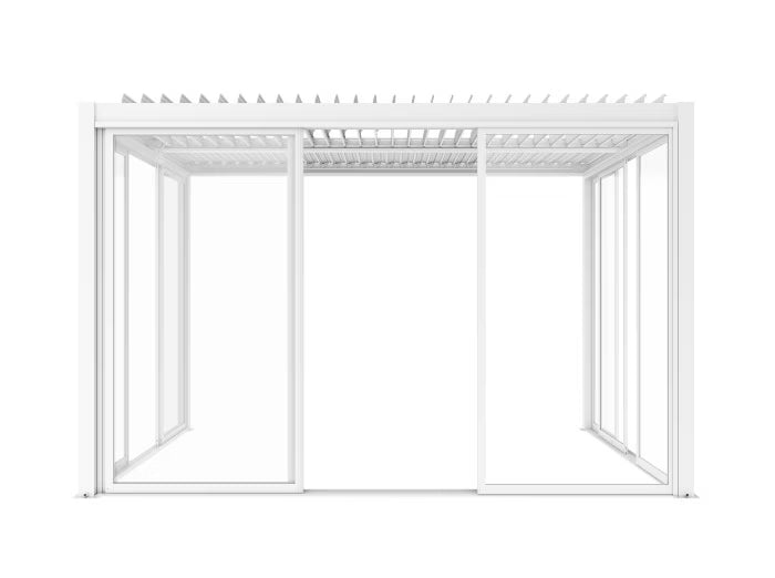 Havepergola 4x4 m Hvid Aluminium med LED