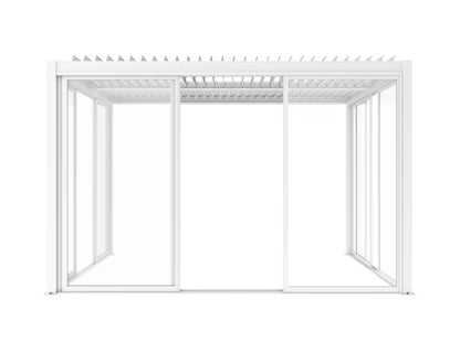 Havepergola 4x4 m Hvid Aluminium med LED