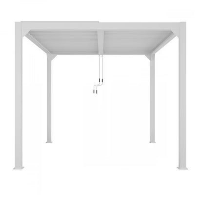 Havepergola 4x4 m Hvid Aluminium med LED