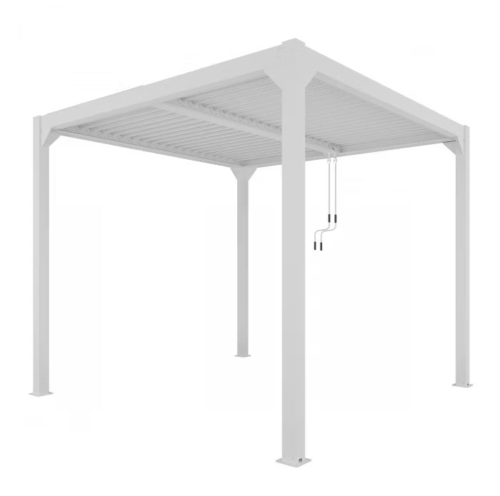 Havepergola 4x4 m Hvid Aluminium med LED