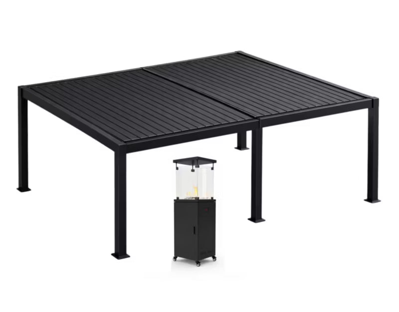 Havepergola 4x6 m Antracit med Terrassevarmer