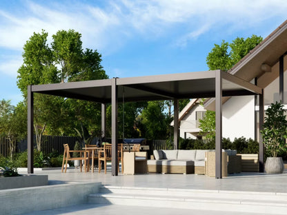 Havepergola 4x6 m Antracit med Terrassevarmer