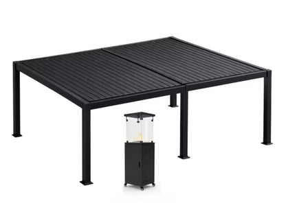 Havepergola 4x6 m Antracit med Terrassevarmer