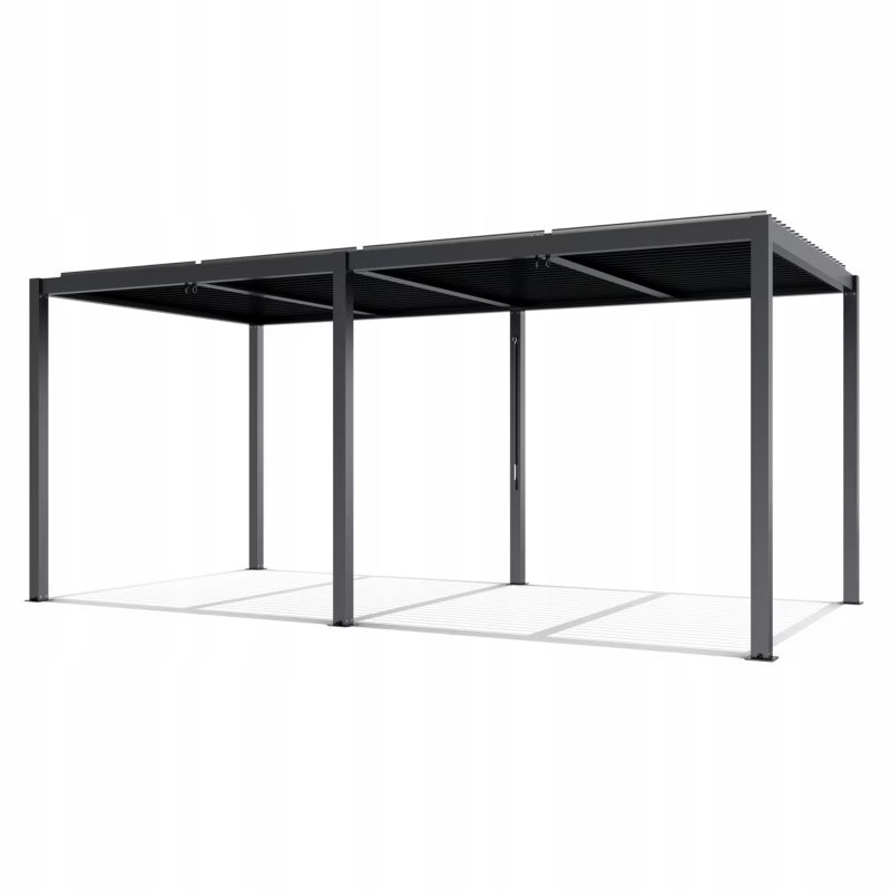 Havepergola 7,8x4 m Antracit Aluminium med LED