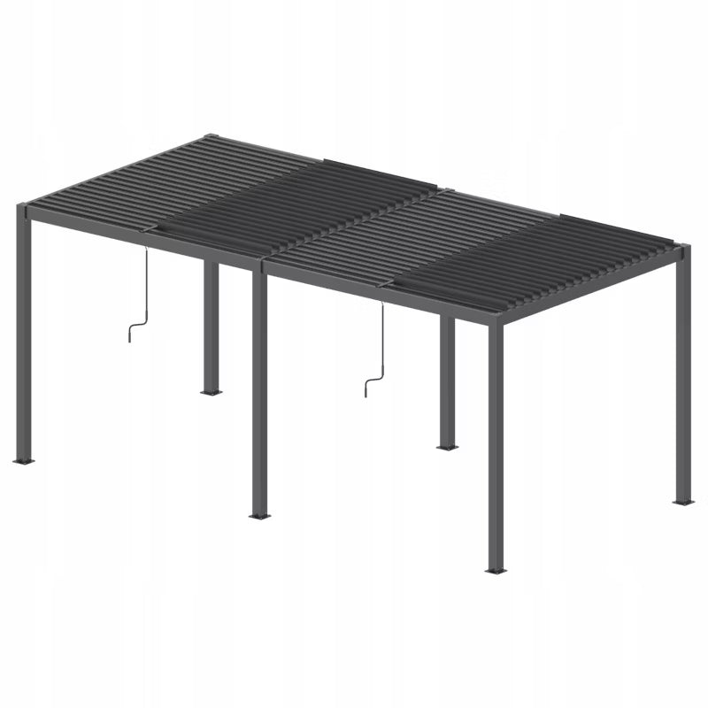 Havepergola 7,8x4 m Antracit Aluminium med LED