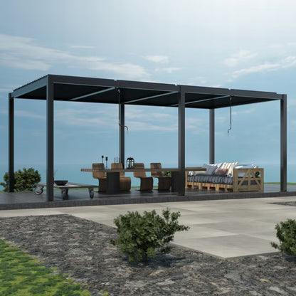 Havepergola 7,8x4 m Antracit Aluminium med LED