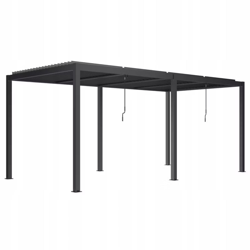 Havepergola 7,8x4 m Antracit Aluminium med LED