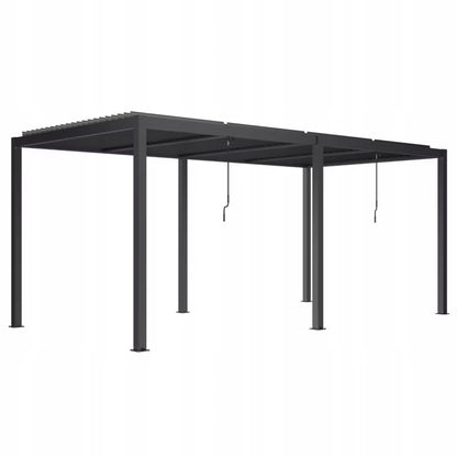 Havepergola 7,8x4 m Antracit Aluminium med LED