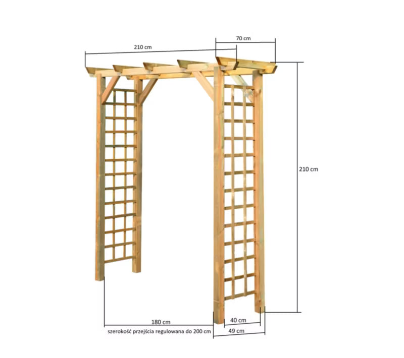 Havepergola 70x180x210 cm Fyrretræ