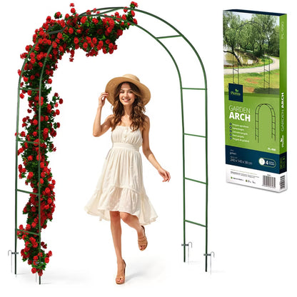 Havepergola Bue 140x240 cm Mørkegrøn Stål