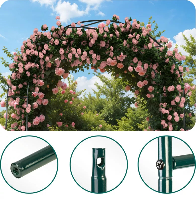 Havepergola Bue 140x240 cm Mørkegrøn Stål