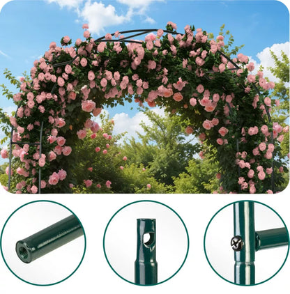 Havepergola Bue 140x240 cm Mørkegrøn Stål