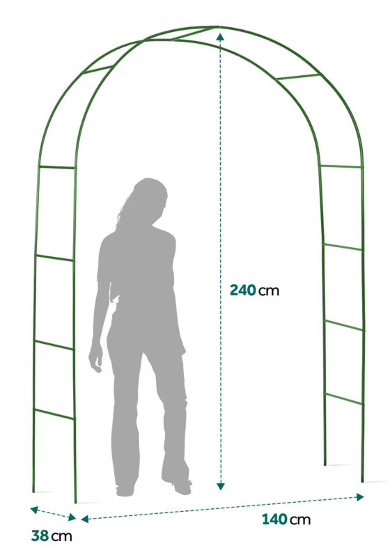 Havepergola Bue 140x240 cm Mørkegrøn Stål