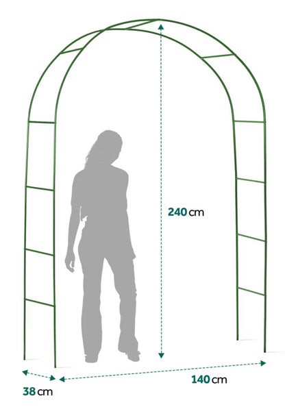 Havepergola Bue 140x240 cm Mørkegrøn Stål