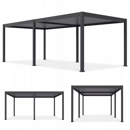 Havepergola Elektrisk DELUXE Automatic 3,6x7,2 m med LED Antracit