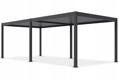 Havepergola Elektrisk DELUXE Automatic 3,6x7,2 m med LED Antracit