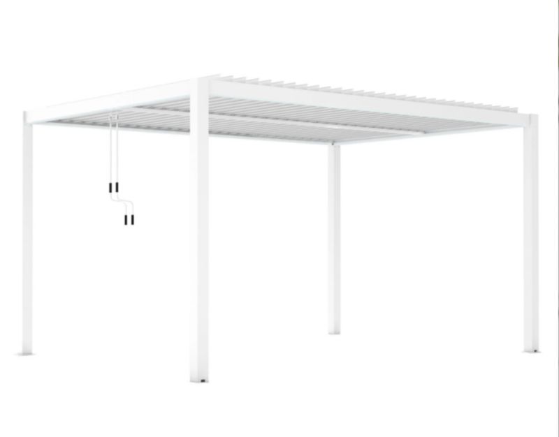 Havepergola LUXE 3x4 m Hvid med LED