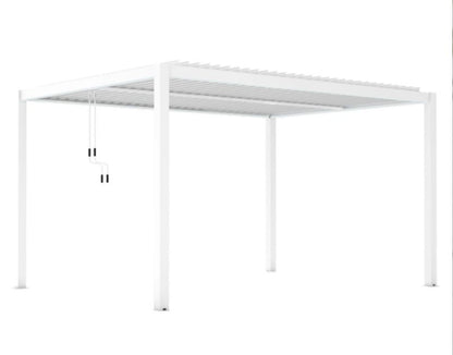 Havepergola LUXE 3x4 m Hvid med LED