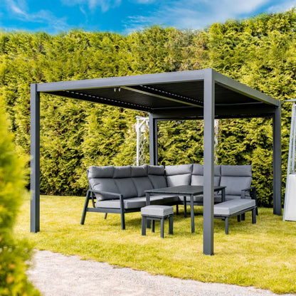 Havepergola Luxe 3x4 m Antracit med LED