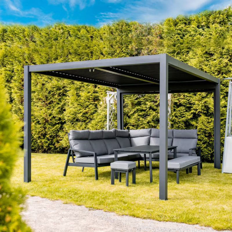Havepergola Luxe 3x4 m Antracit med LED