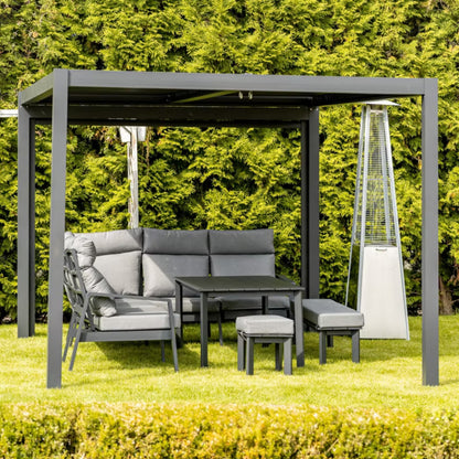 Havepergola Luxe 3x4 m Antracit med LED