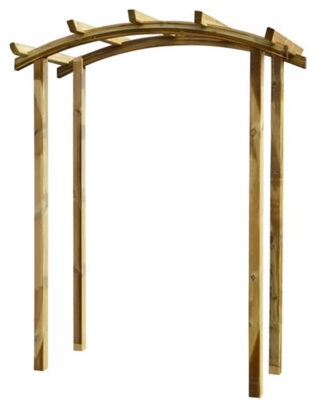 Havepergola med Bue 180x45x220 cm Fyrretræ Natur