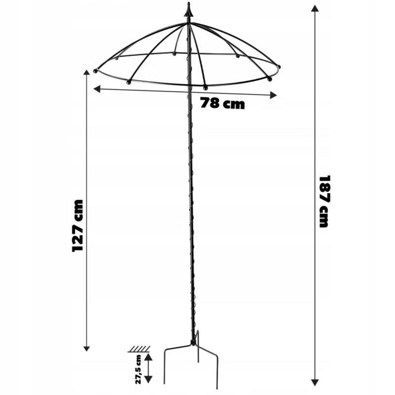 Havepergola Parasol 190 cm Stål