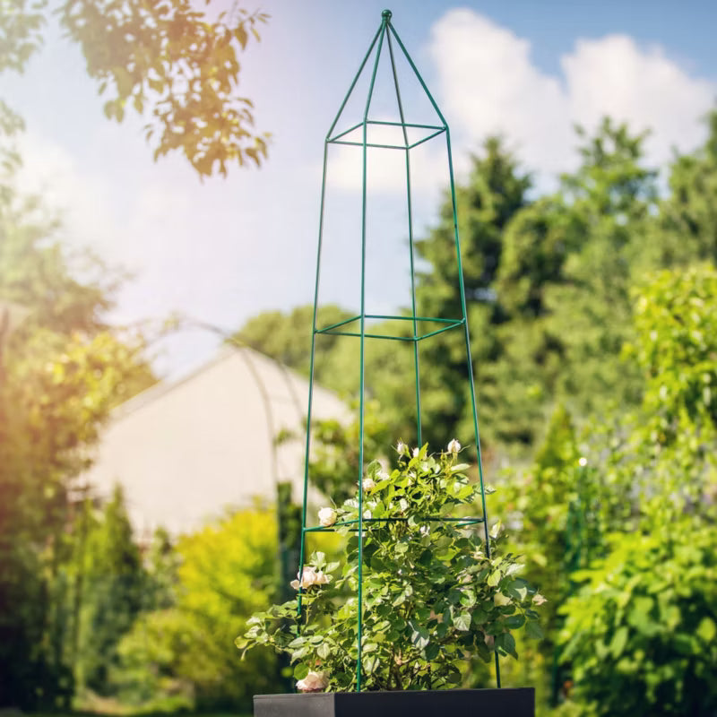 Havepergola Pyramide 32x150 cm Mørkegrøn Stål