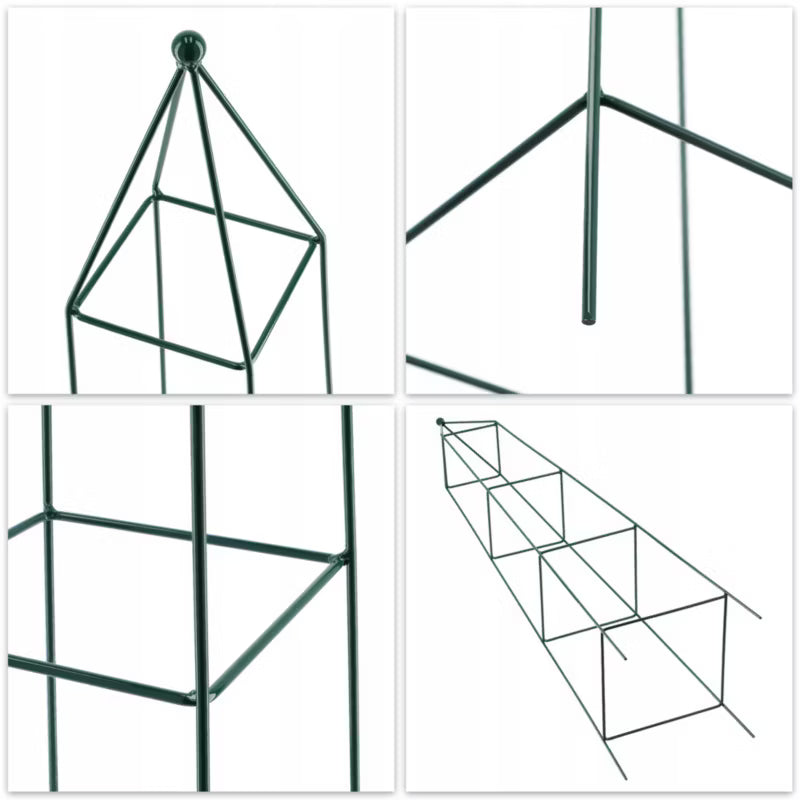 Havepergola Pyramide 32x150 cm Mørkegrøn Stål