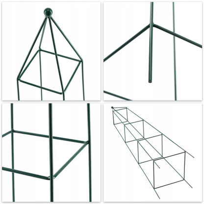 Havepergola Pyramide 32x150 cm Mørkegrøn Stål