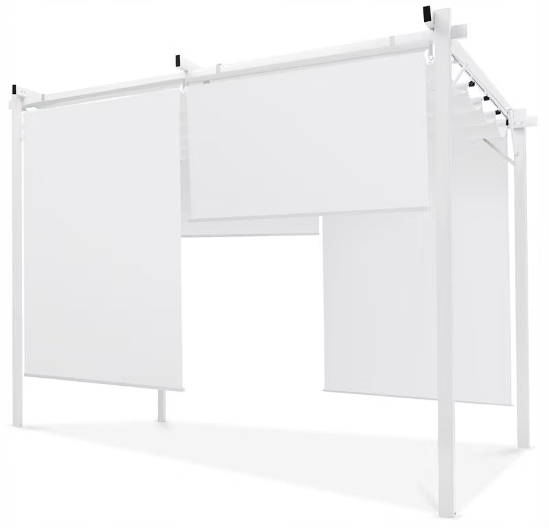 Havepergola Sprint Plus 290x290 cm Hvid med Rullegardiner