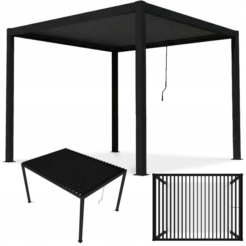 Pergola PRIMARY 3x3 m Antracit Stål