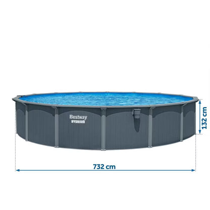 Havepool Stålpanel 732x132 cm Helårs Grå