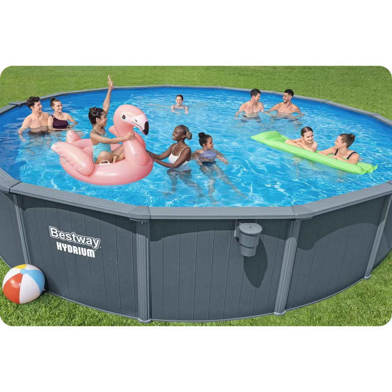 Havepool Stålpanel 732x132 cm Helårs Grå