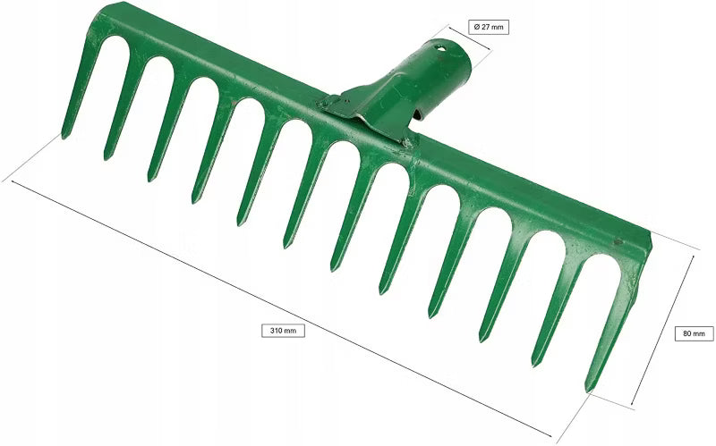 Haverive 12 Tænder 31 cm Grøn Metal