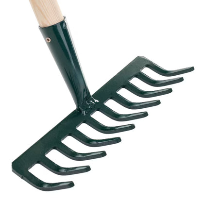 Haverive 126 cm Metal 10 Tænder Træskaft