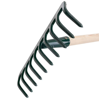 Haverive 126 cm Metal 10 Tænder Træskaft