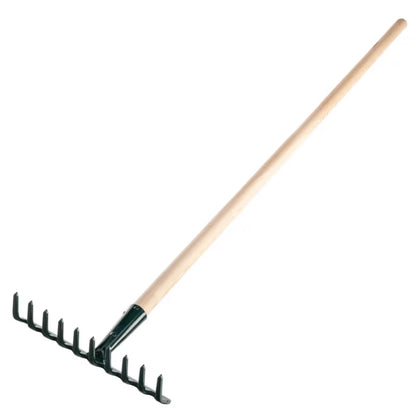Haverive 126 cm Metal 10 Tænder Træskaft